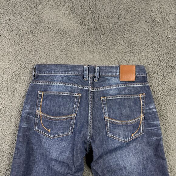 Polo Country Ralph Lauren Jeans Mens 32x32 Blue Straight Fit Dark Wash Whisker - Picture 9 of 16